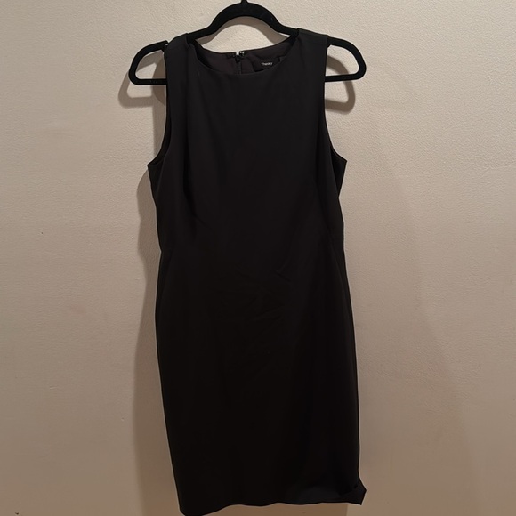 Theory Black Betty 2B Sheath Midi Dress Size 8 - Picture 2 of 6